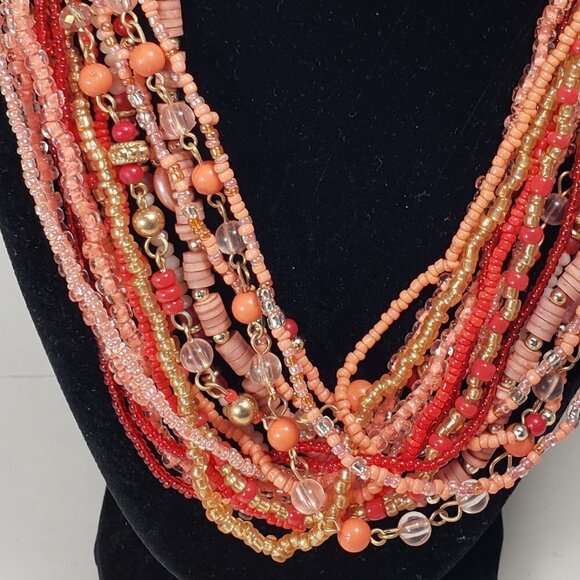 NWT Style & Co Gold tone 20" Multi Layer Colorful Multi-Bead Torsade Necklace - Picture 3 of 7